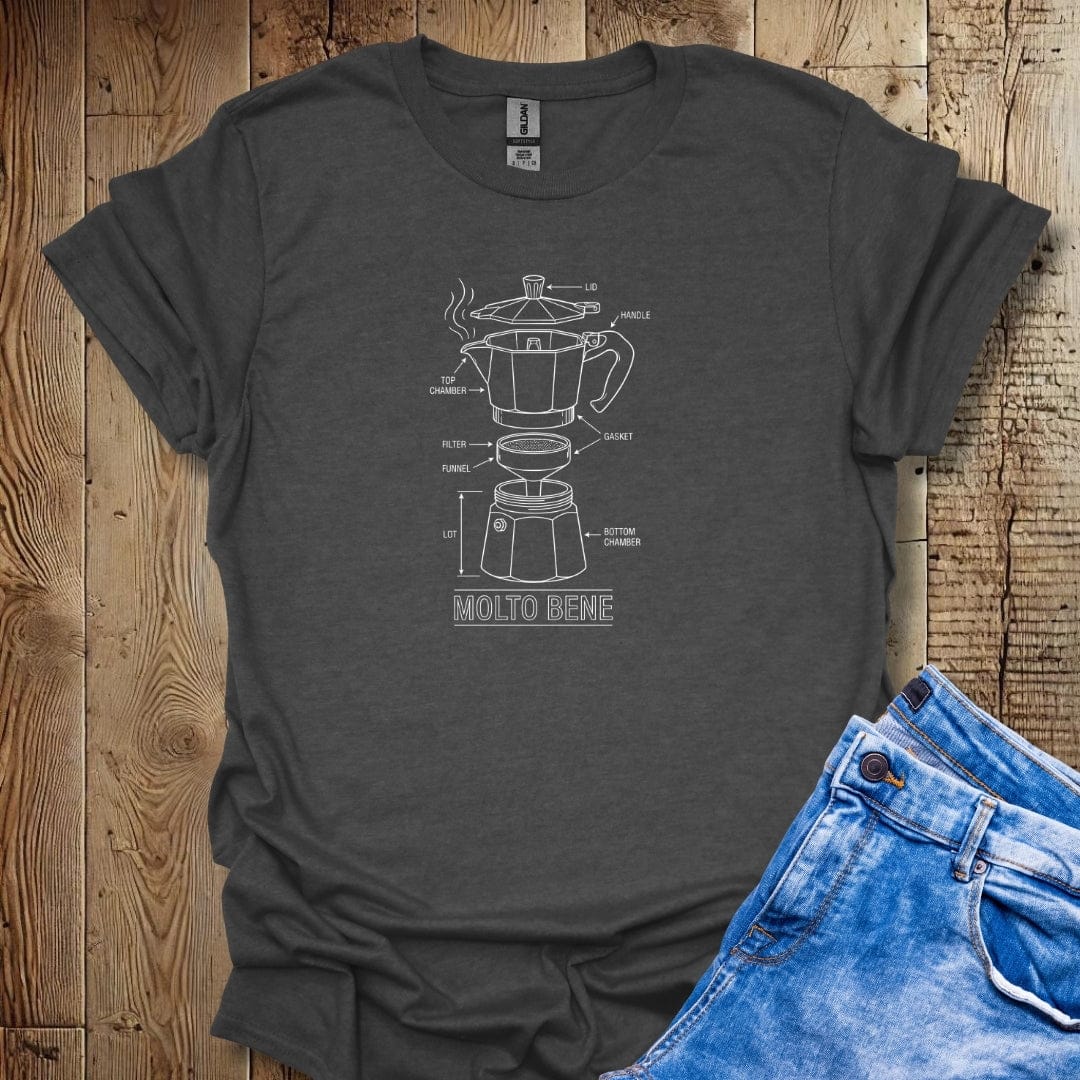 Molto Bene Moka Pot Espresso Lightweight Unisex T-shirt