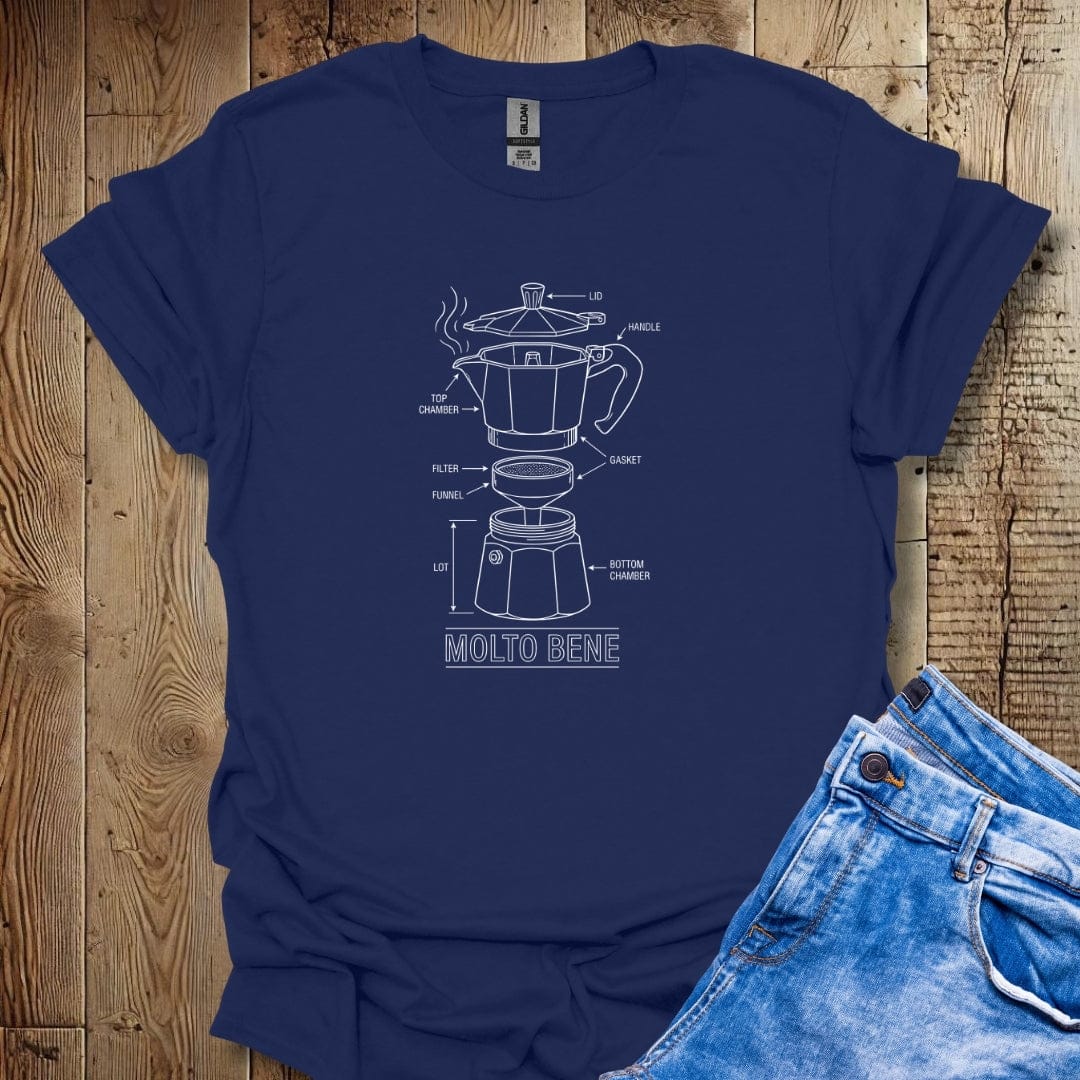 Molto Bene Moka Pot Espresso Lightweight Unisex T-shirt