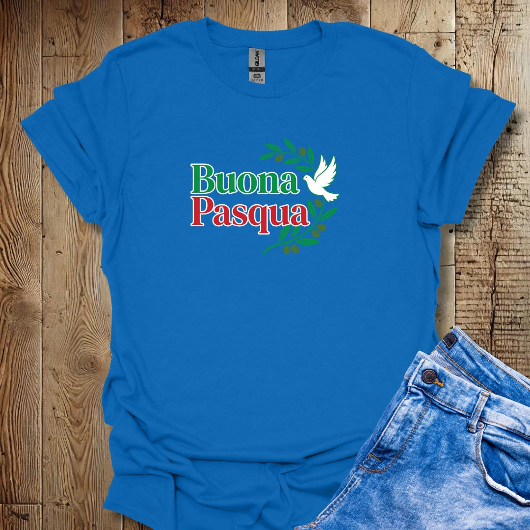 Buona Pasqua Dove Italian Flag Colors Lightweight Unisex T-shirt