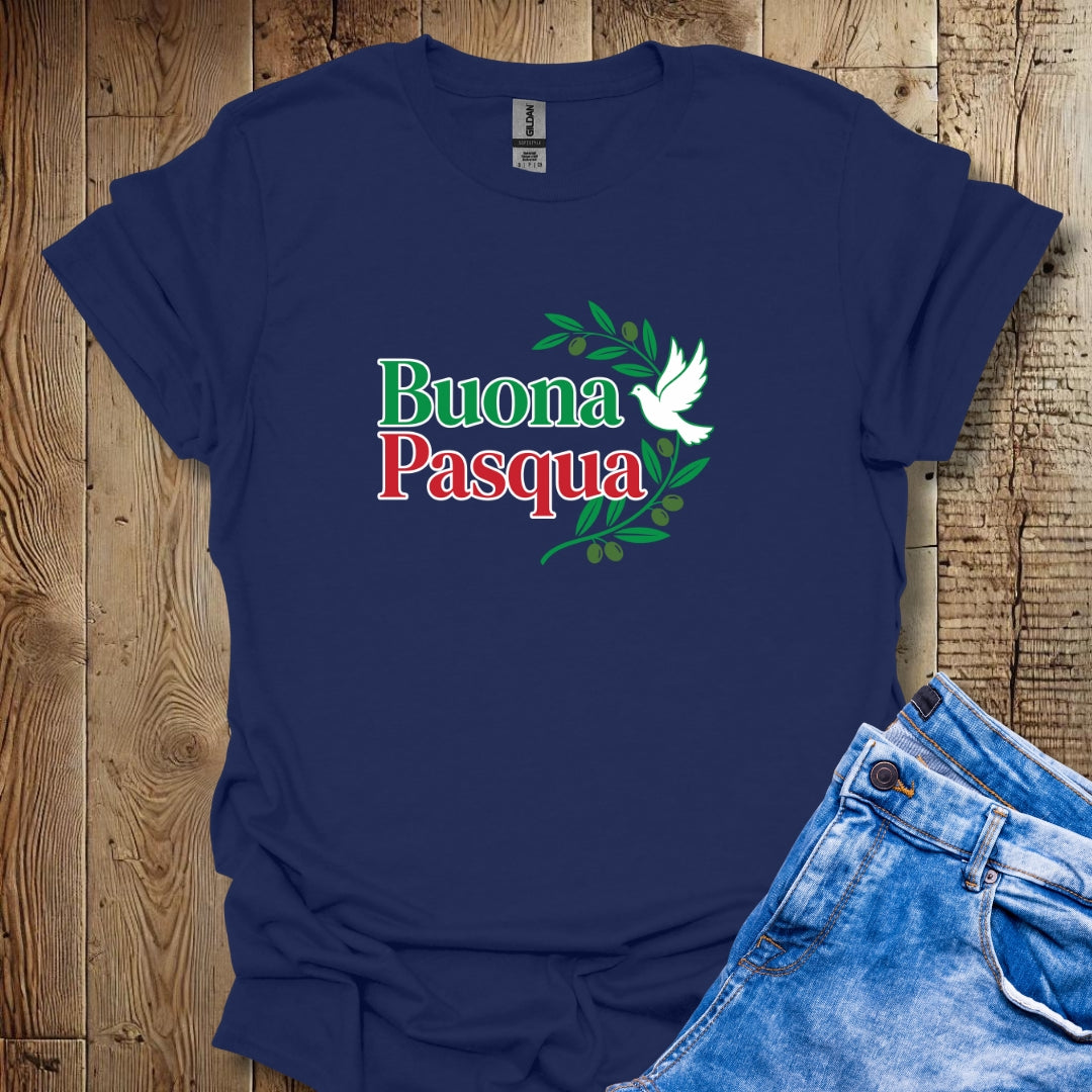 Buona Pasqua Dove Italian Flag Colors Lightweight Unisex T-shirt