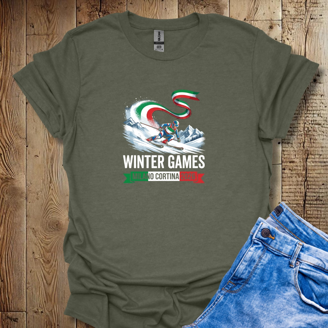 Winter Games 2026 Italian Skier Lightweight Unisex T-shirt