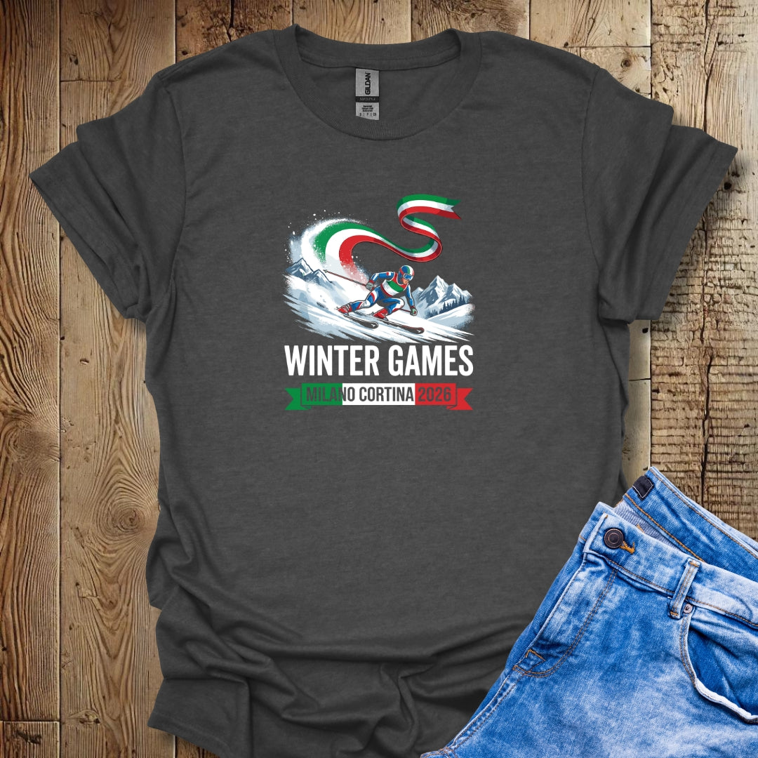 Winter Games 2026 Italian Skier Lightweight Unisex T-shirt
