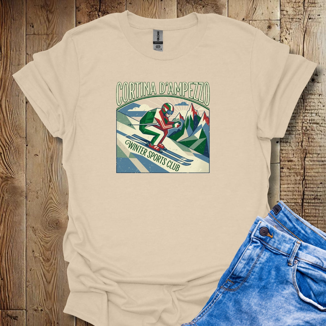 Retro Cortina Italian Winter Games 2026 Lightweight Unisex T-shirt
