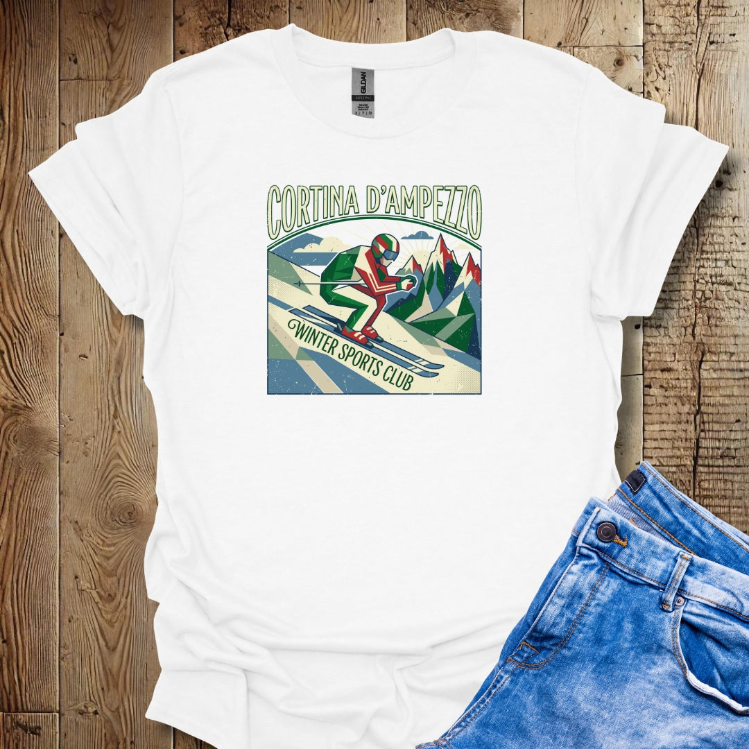 Retro Cortina Italian Winter Games 2026 Lightweight Unisex T-shirt