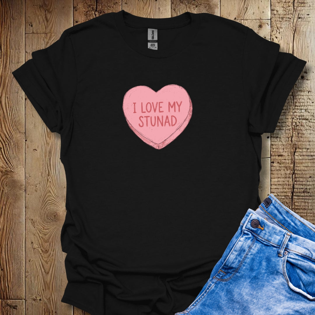 I Love My Stunad Candy Heart Valentine's Day Lightweight Unisex T-shirt