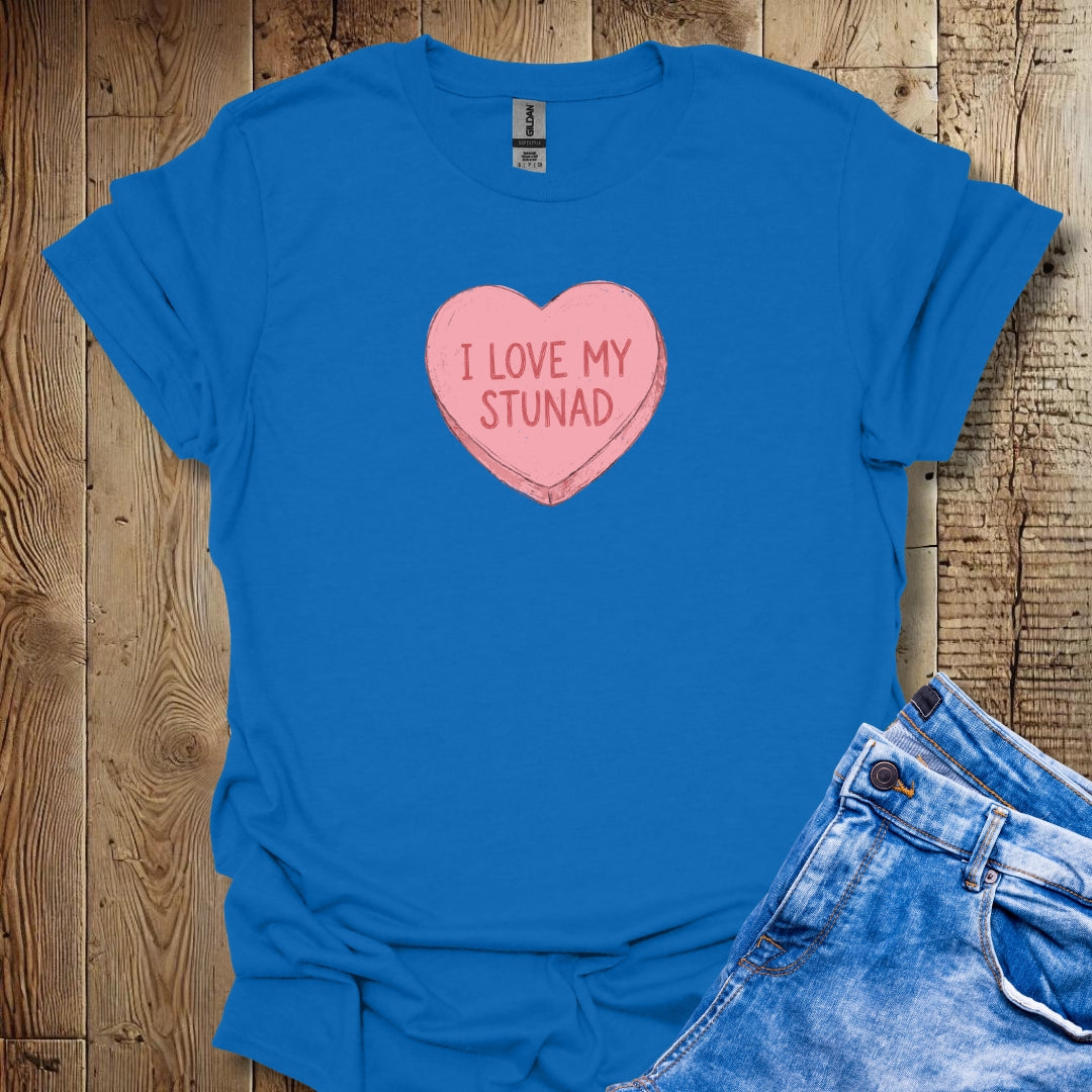 I Love My Stunad Candy Heart Valentine's Day Lightweight Unisex T-shirt