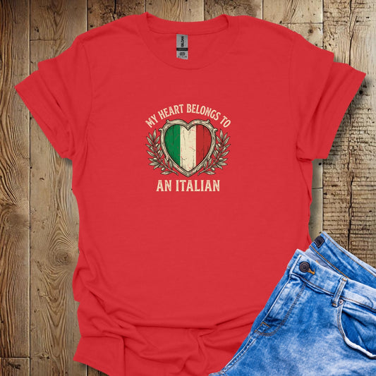 My Heart Belongs to an Italian Valentine's Day Lightweight Unisex T-shirt