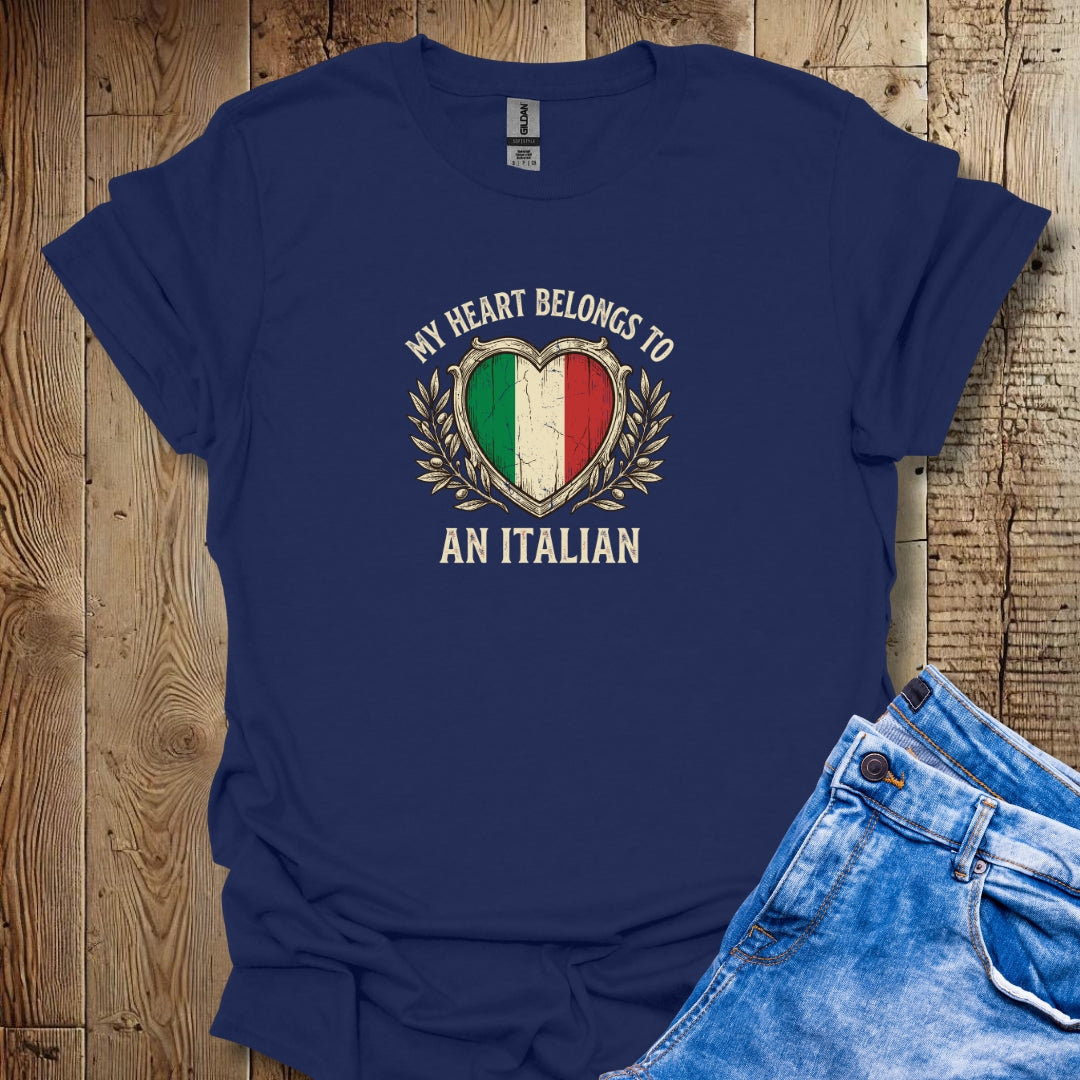 My Heart Belongs to an Italian Valentine's Day Lightweight Unisex T-shirt