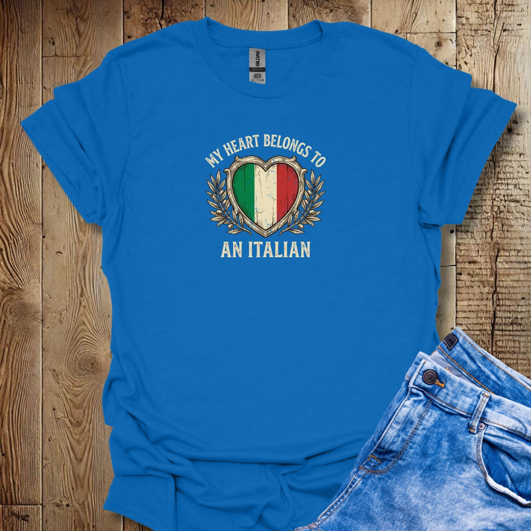 My Heart Belongs to an Italian Valentine's Day Lightweight Unisex T-shirt