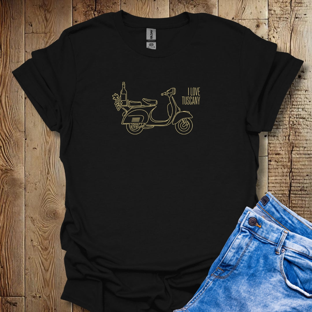 I Love Tuscany Vespa Line Art Lightweight Unisex T-shirt