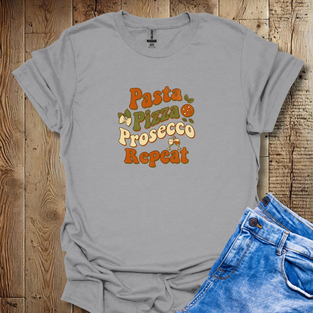 Pasta Pizza Prosecco Repeat Lightweight Unisex T-shirt