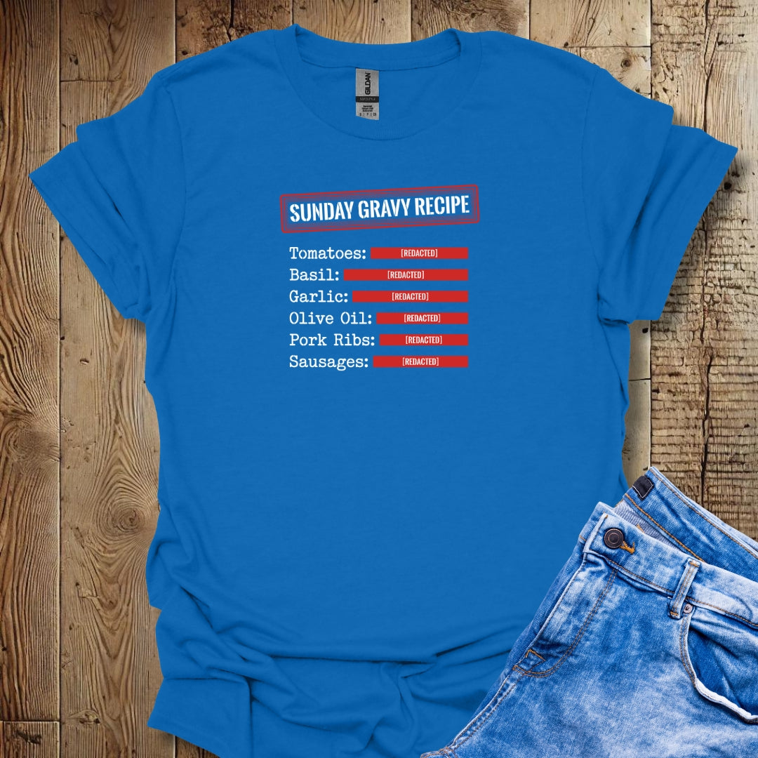Family Secret Sunday Gravy Recipe Shirt Lightweight Unisex T-shirt