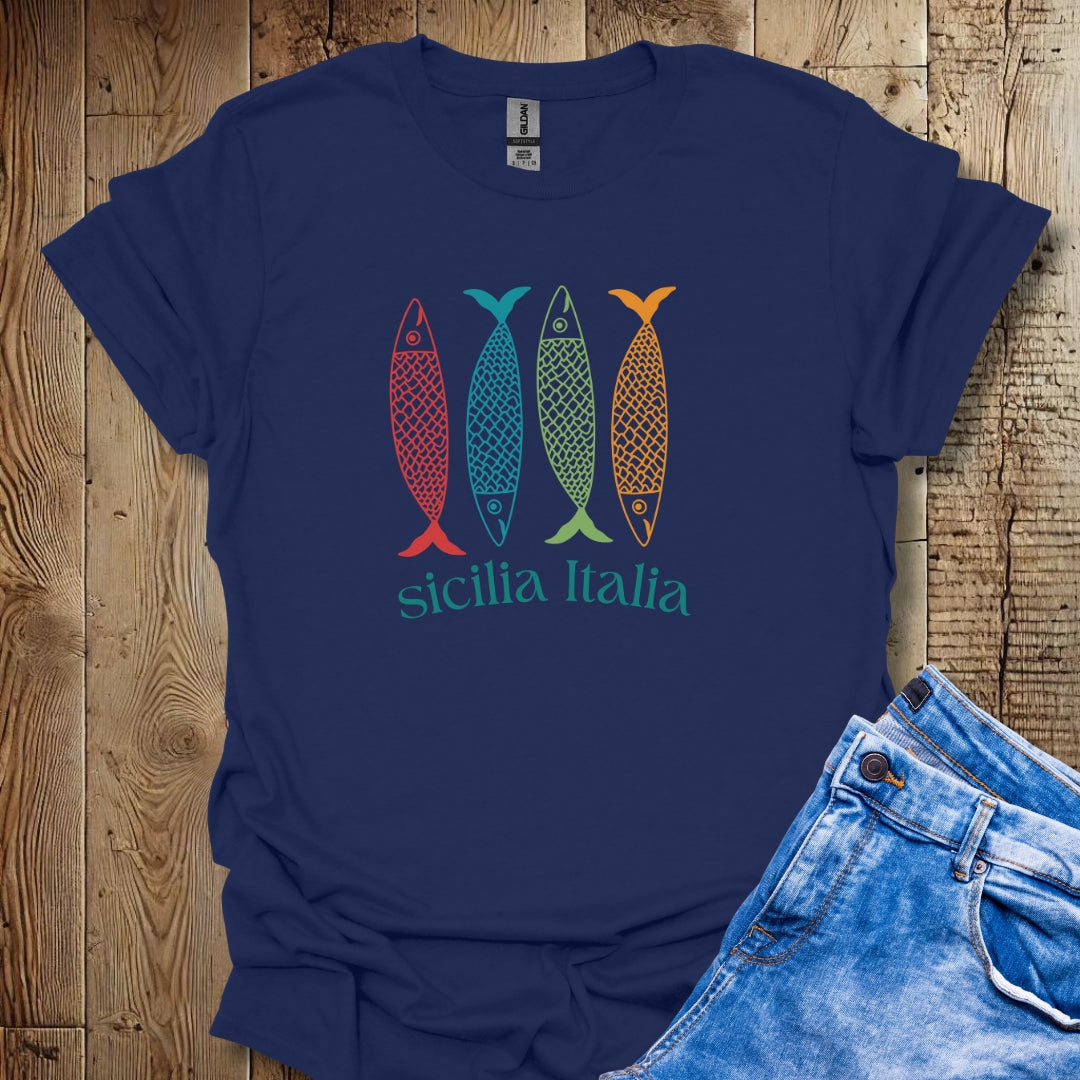 Sicilia Sardines Sicily Italy Lightweight Unisex T-shirt
