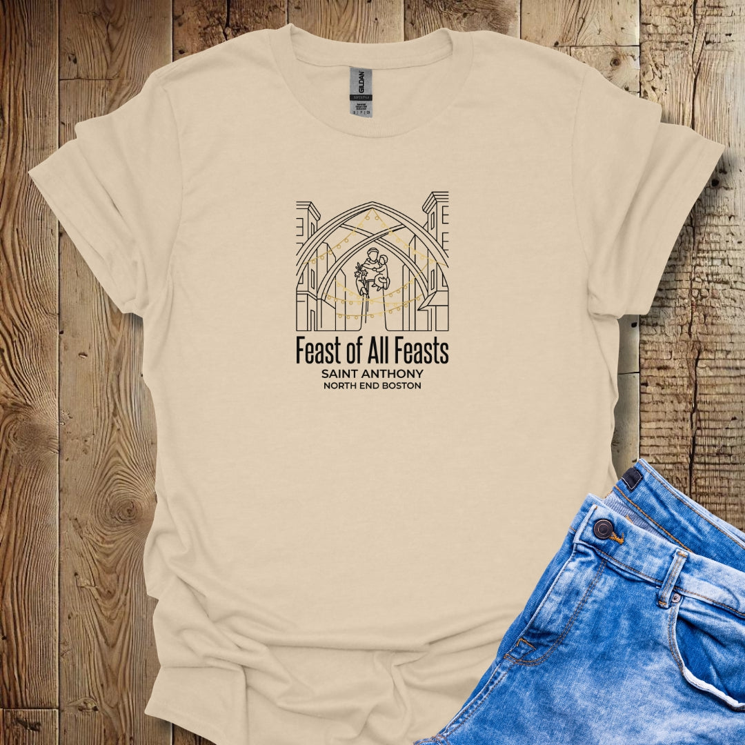 Saint Anthony's Feast North End Boston Line Art Lightweight Unisex T-shirt