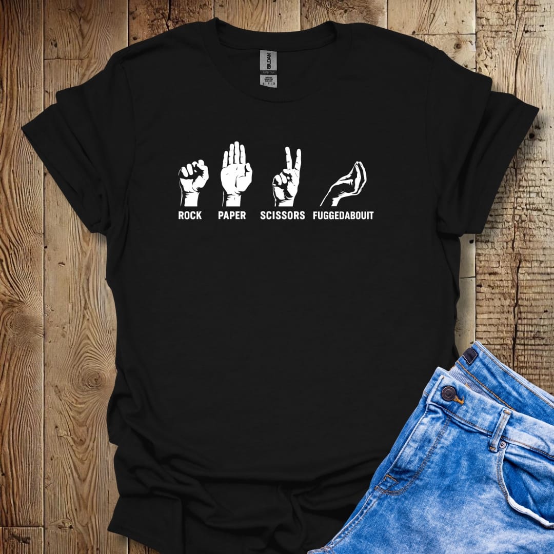 Italian Rock Paper Scissors Fuggedaboutit Lightweight Unisex T-shirt