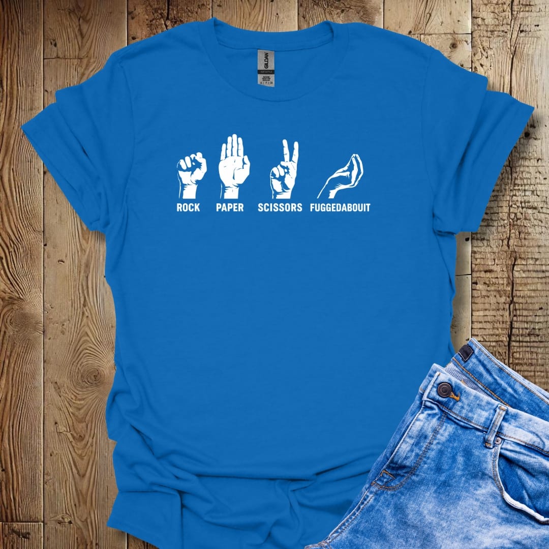 Italian Rock Paper Scissors Fuggedaboutit Lightweight Unisex T-shirt