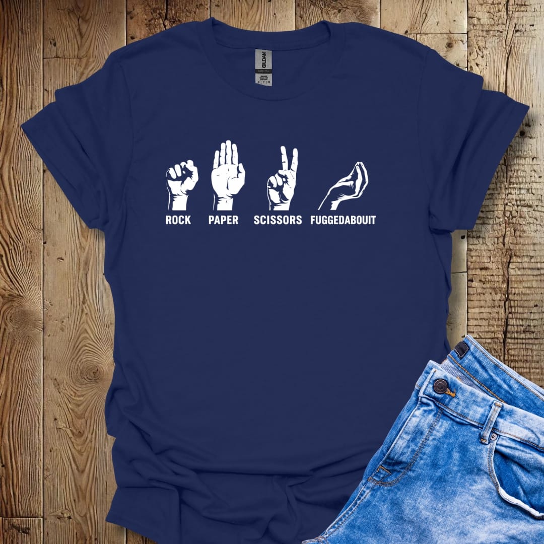Italian Rock Paper Scissors Fuggedaboutit Lightweight Unisex T-shirt
