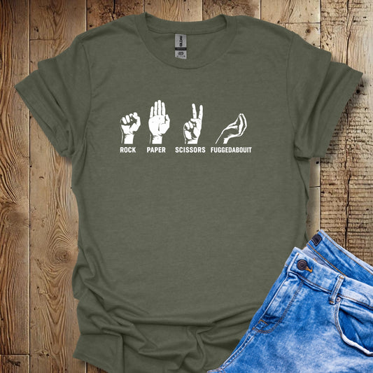 Italian Rock Paper Scissors Fuggedaboutit Lightweight Unisex T-shirt