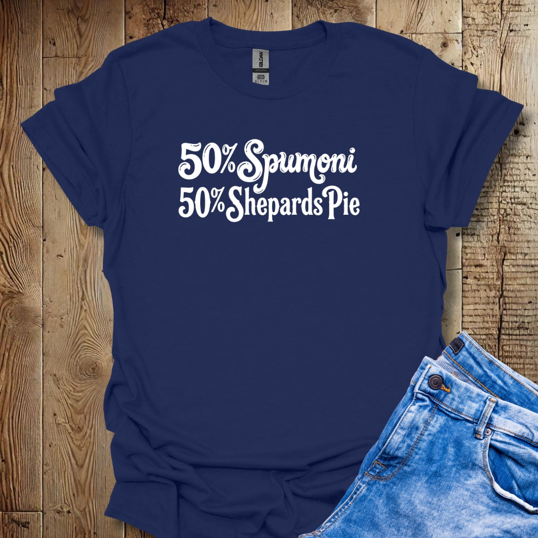50% Spumoni 50% Sheperds Pie Half English Italian Lightweight Unisex T-shirt