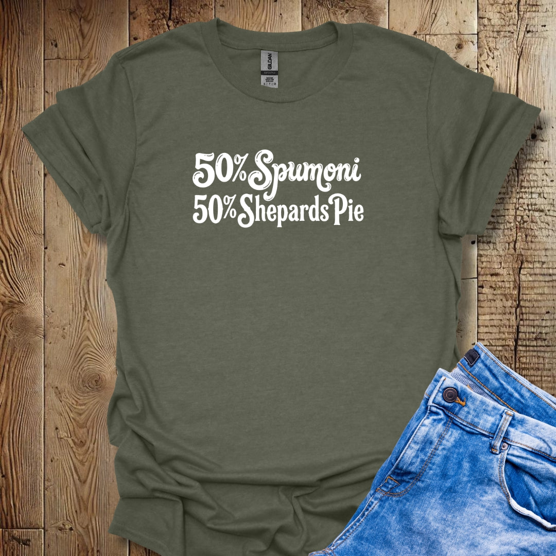 50% Spumoni 50% Sheperds Pie Half English Italian Lightweight Unisex T-shirt