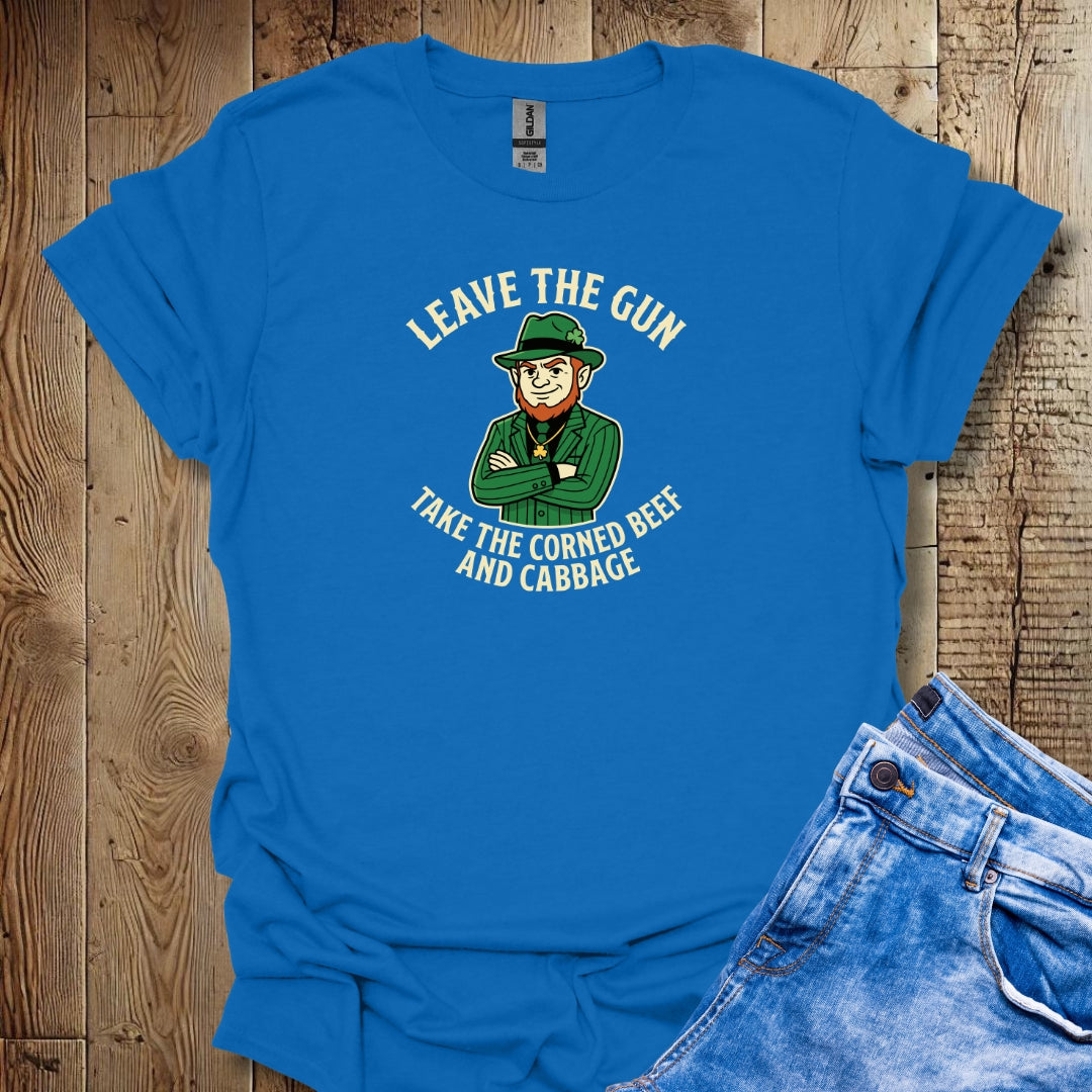 Mafioso Leprechaun Leave Gun Take Corned Beef Cabbage Lightweight Unisex T-shirt