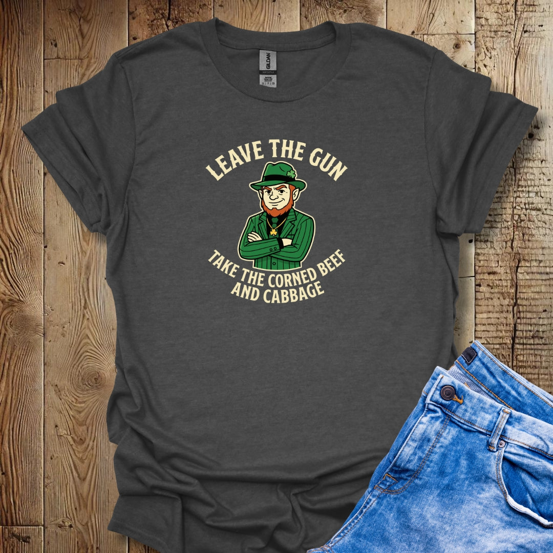 Mafioso Leprechaun Leave Gun Take Corned Beef Cabbage Lightweight Unisex T-shirt