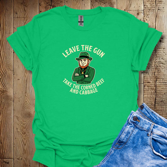 Mafioso Leprechaun Leave Gun Take Corned Beef Cabbage Lightweight Unisex T-shirt