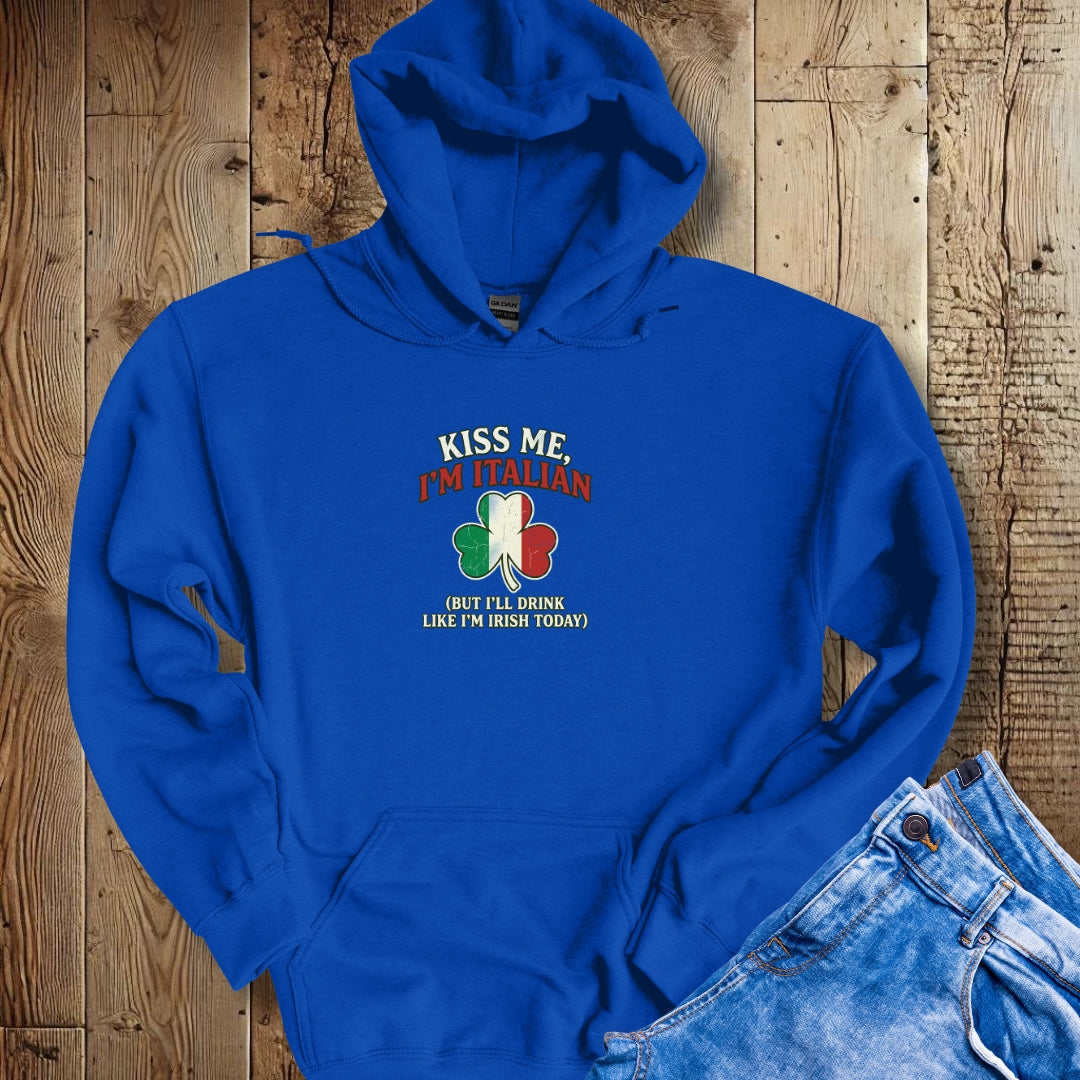 Kiss Me I'm Italian St Patrick's Day Irish Hoodie Sweatshirt