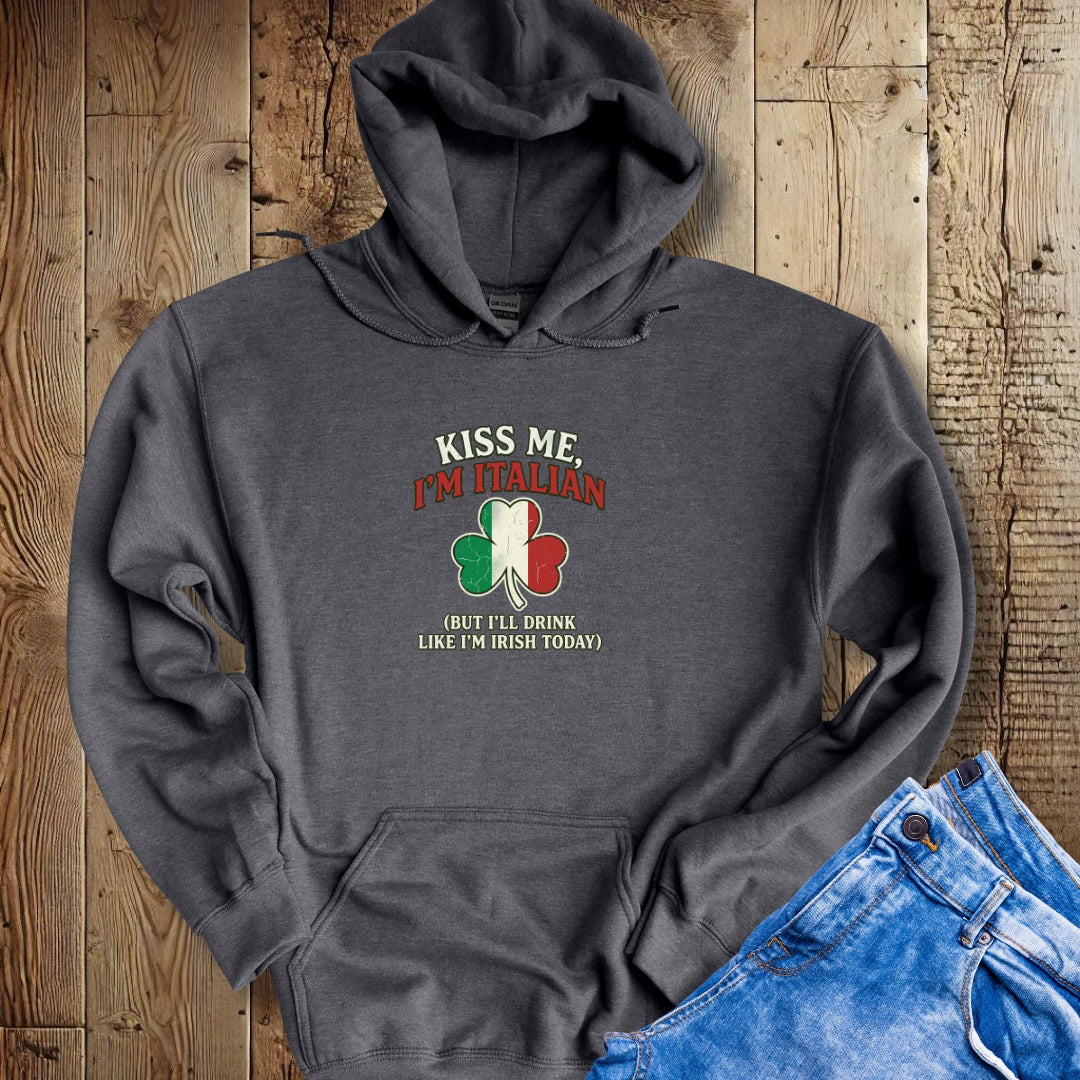 Kiss Me I'm Italian St Patrick's Day Irish Hoodie Sweatshirt