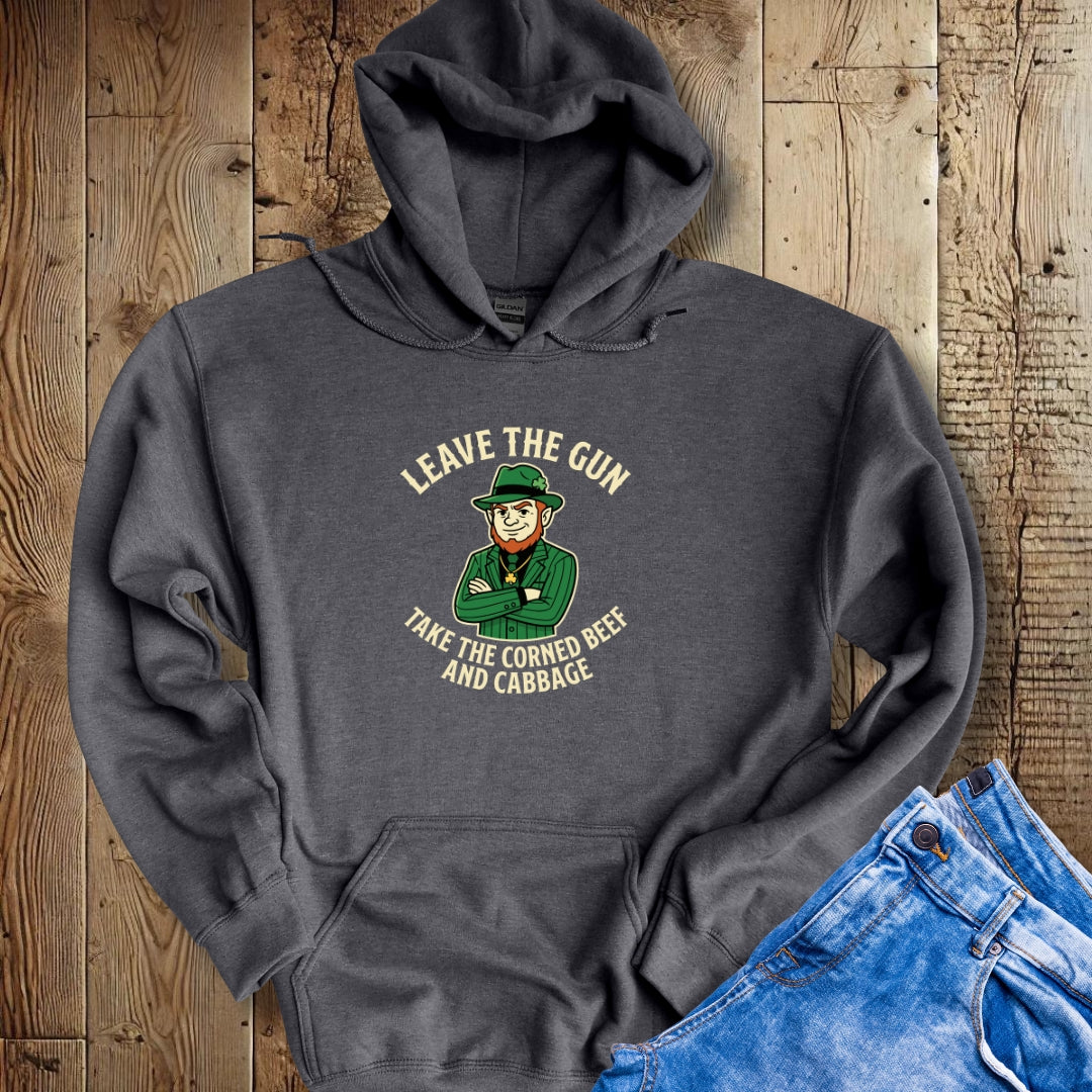 Mafioso Leprechaun Leave Gun Take Corned Beef Cabbage Hoodie Sweatshirt