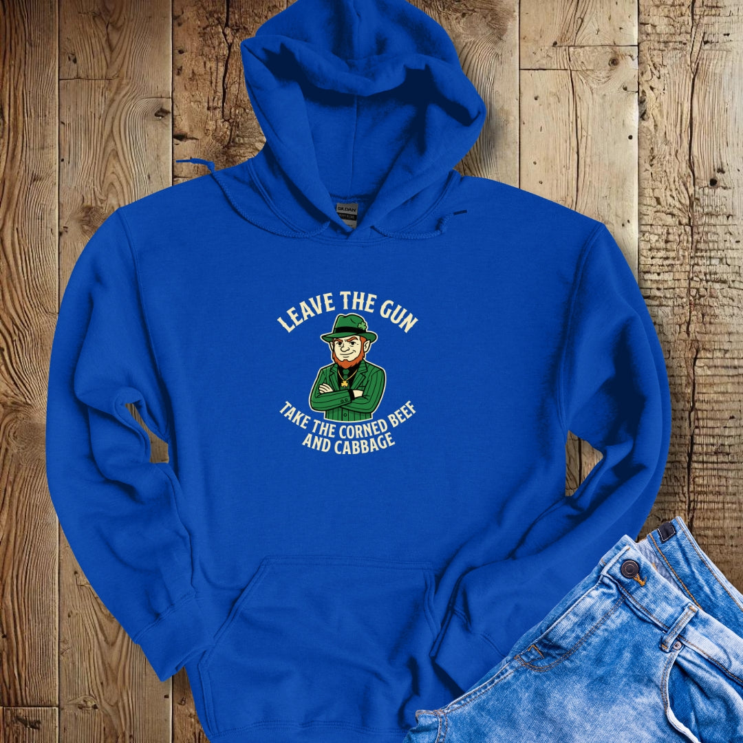 Mafioso Leprechaun Leave Gun Take Corned Beef Cabbage Hoodie Sweatshirt