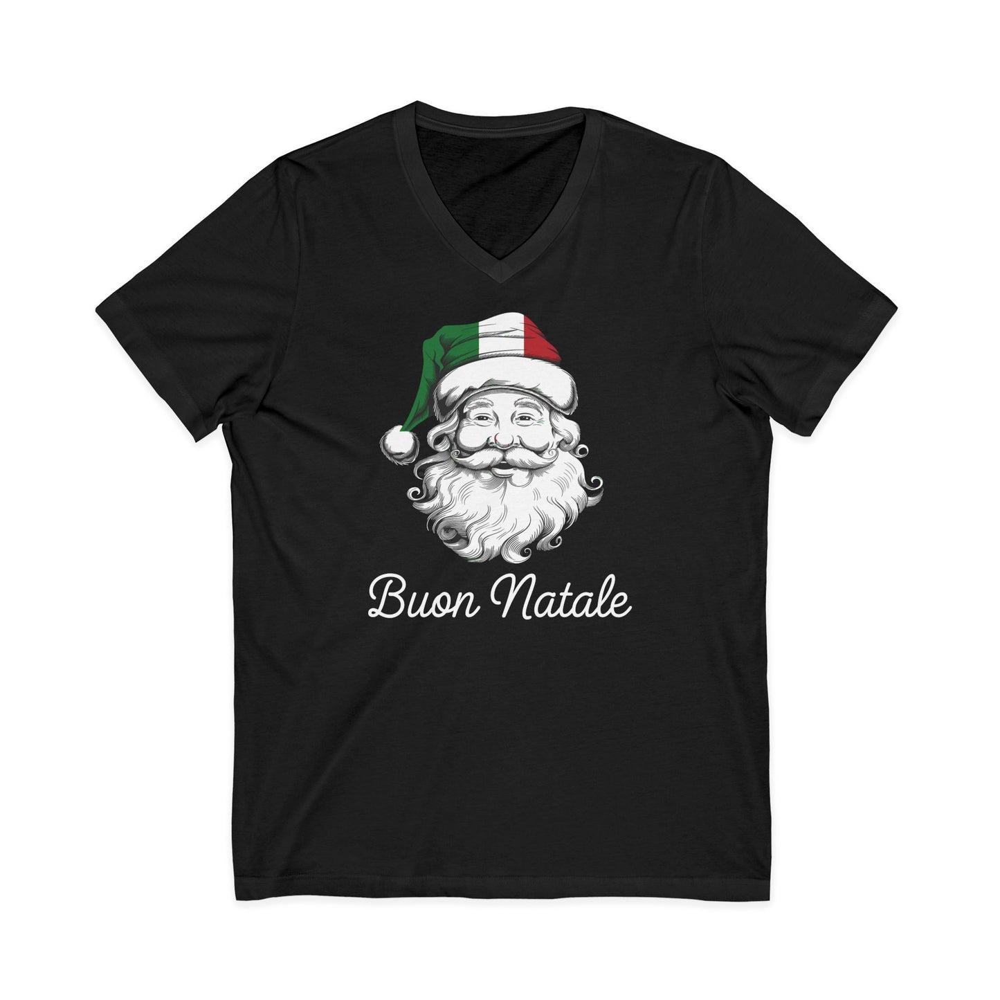 Buon Natale Santa Italian Christmas V-Neck Tee