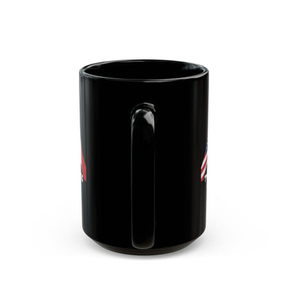 Two Countries One Heart Italian American Flags Black Mug (11oz, 15oz)