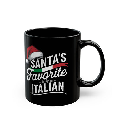 Santa's Favorite Italian Black Mug (11oz, 15oz)