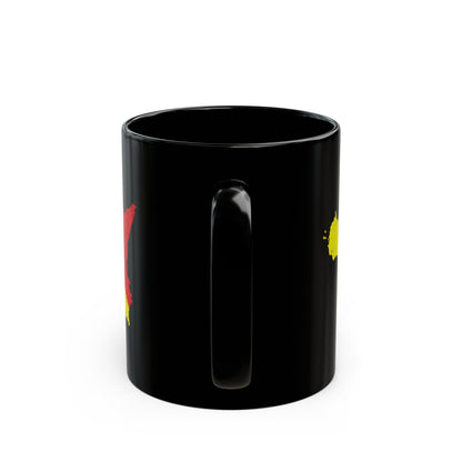 Map of Sicily with Distressed Effect Black Mug (11oz, 15oz)