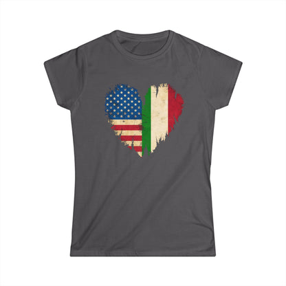 American Italian Heart Flags SO VM Women's Softstyle Tee