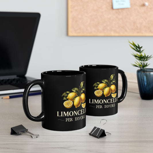 Limoncello Per Favore Black Mug (11oz, 15oz)
