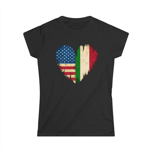 American Italian Heart Flags SO VM Women's Softstyle Tee