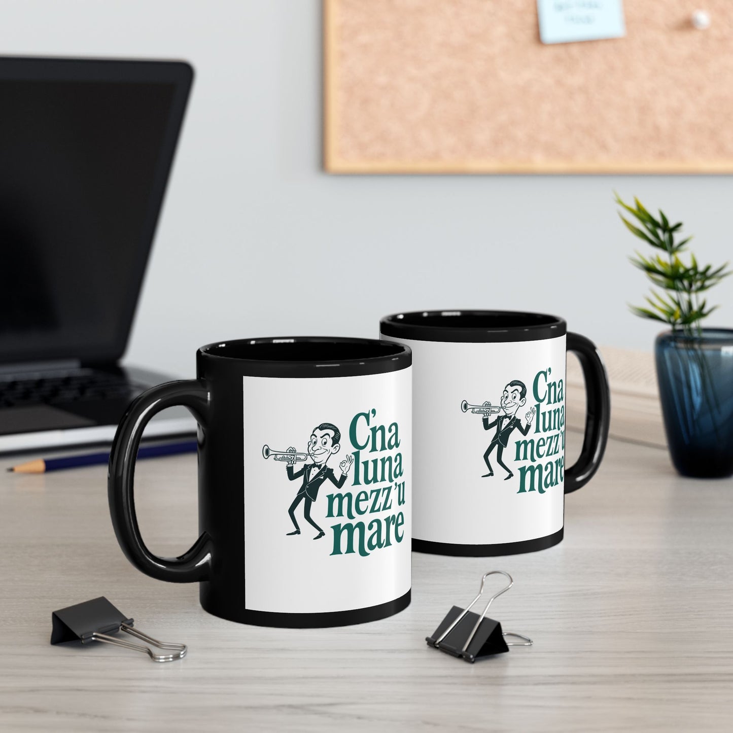 Louis Prima C'è La Luna Mezzo Mare Black Mug (11oz, 15oz)