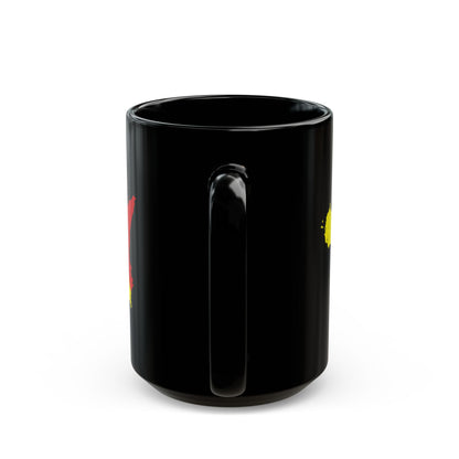 Map of Sicily with Distressed Effect Black Mug (11oz, 15oz)