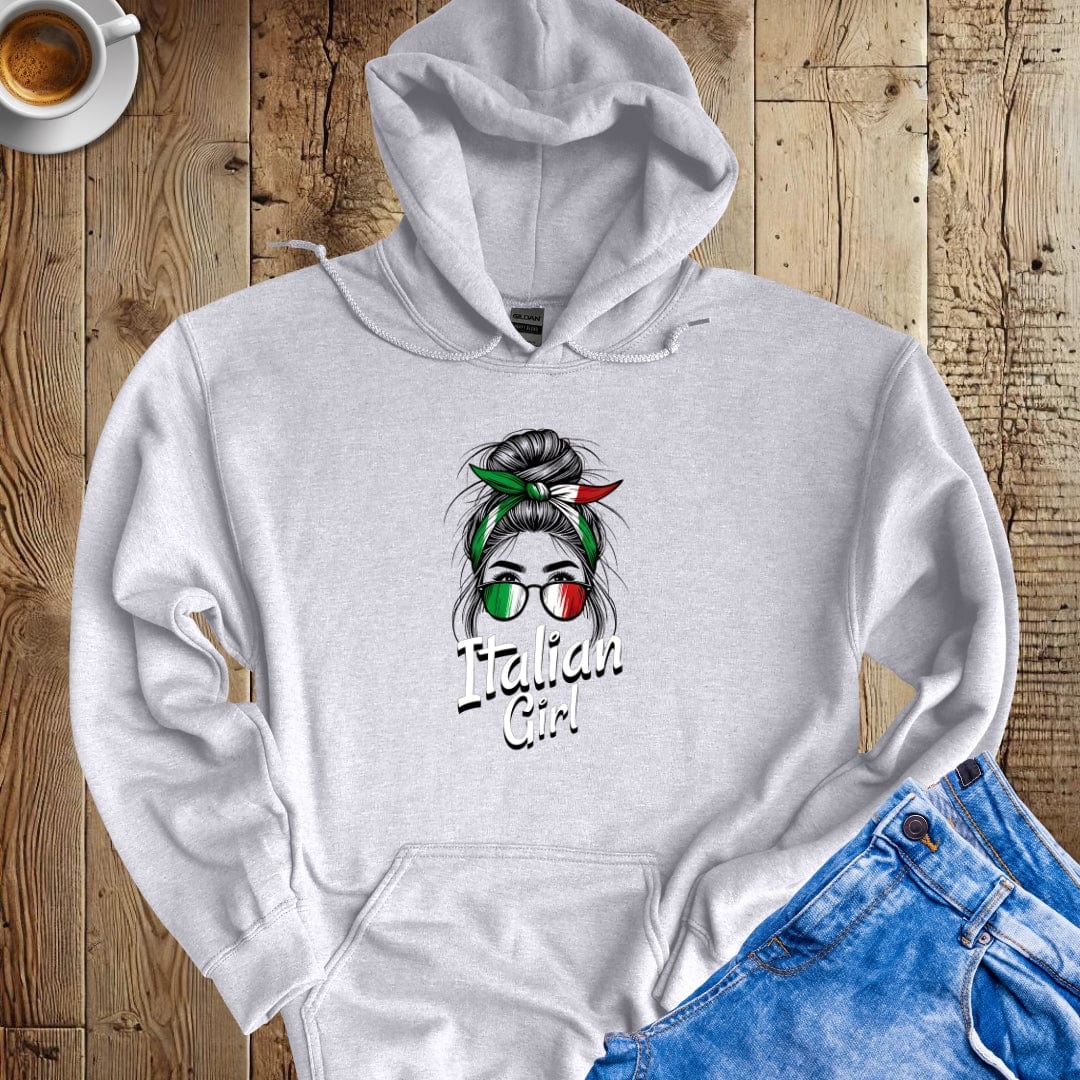 Italian Girl Messy Bun Hoodie Sweatshirt