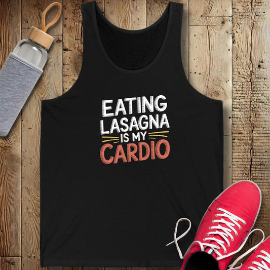 Eating Lasagna Is My Cardio Unisex Jersey Tank