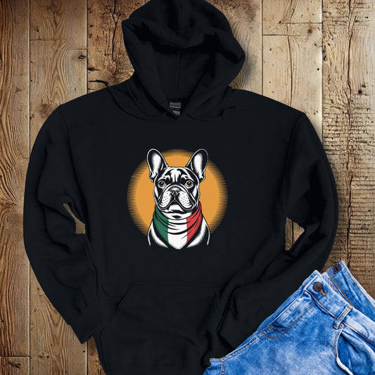 French Bulldog Italian Flag Bandana Hoodie Sweatshirt