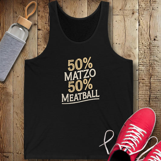50% Matzo 50% Meatball Half Jewish Italian Unisex Jersey Tank
