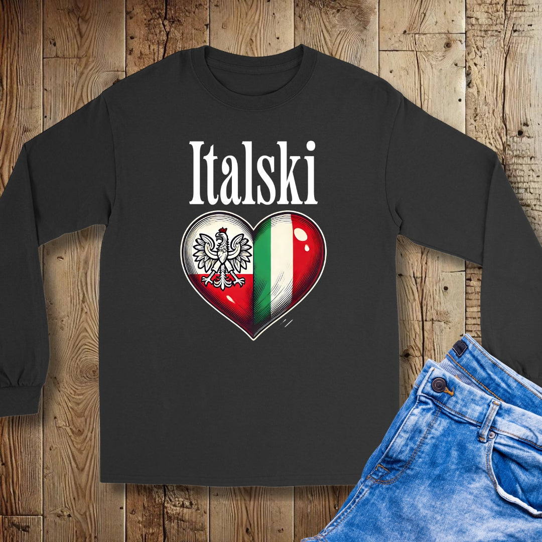 Italski Half Polish Italian Unisex Long Sleeve Tee