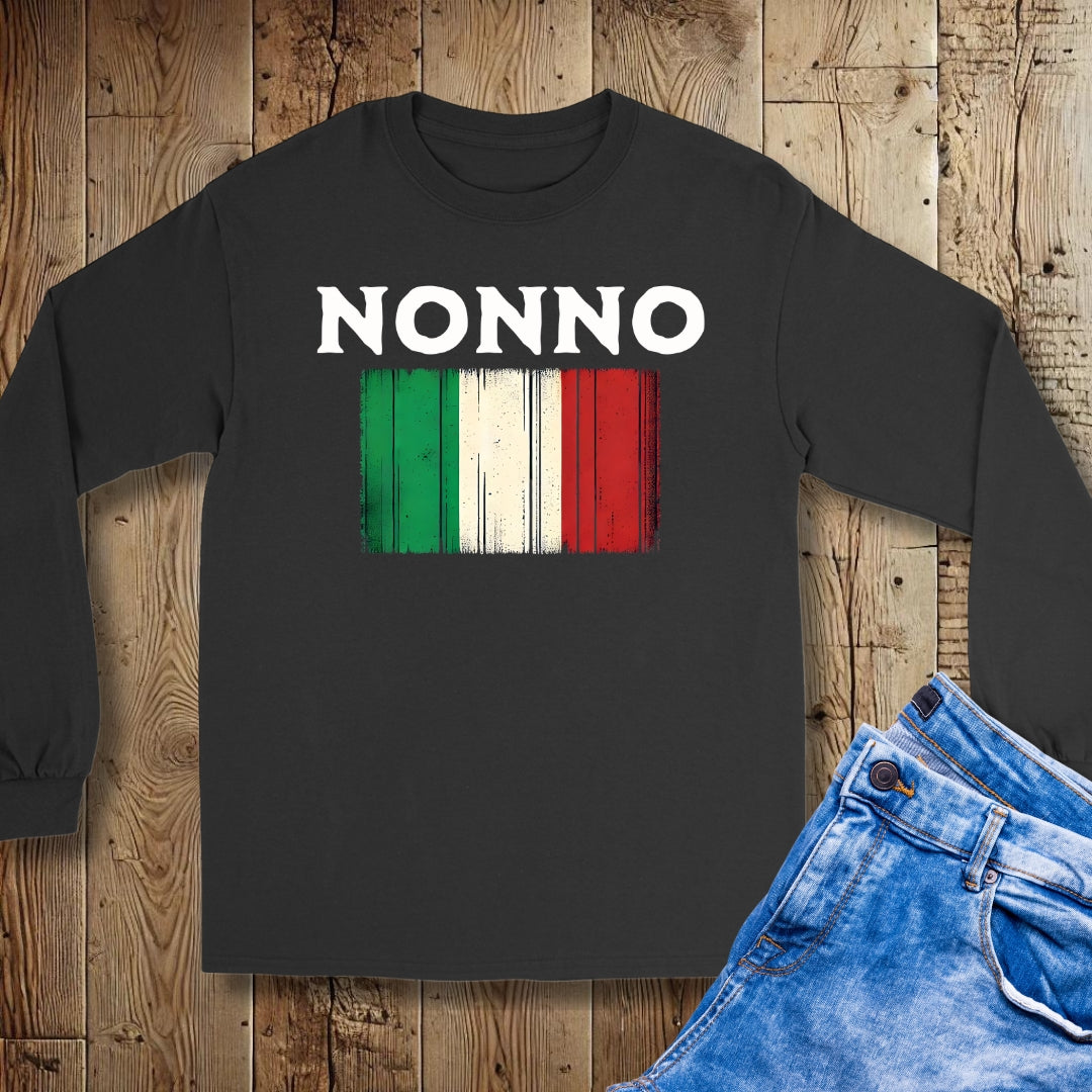 Nonno Distressed Flag Unisex Long Sleeve Tee