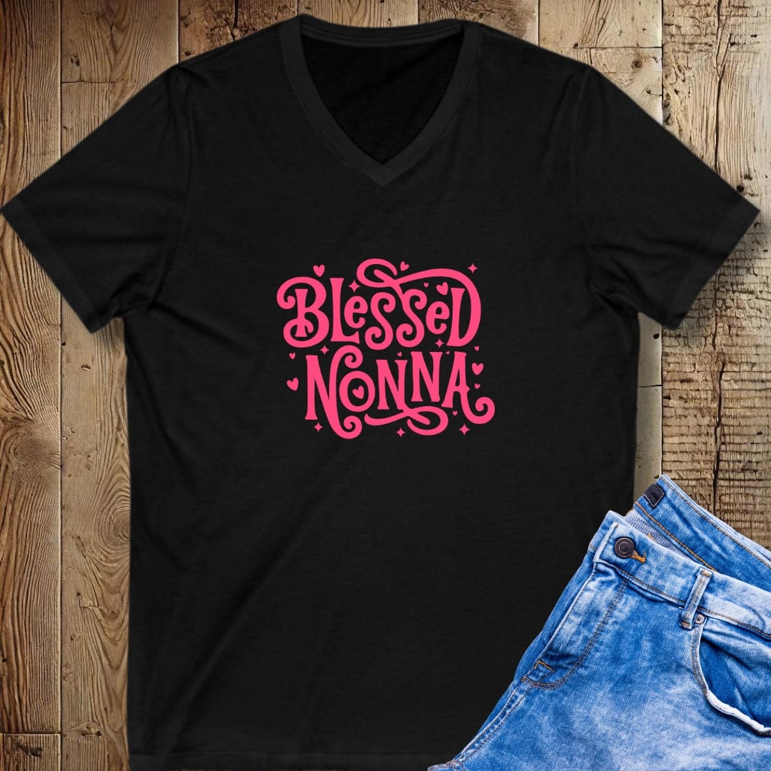 Blessed Nonna Short Sleeve V-Neck Tee