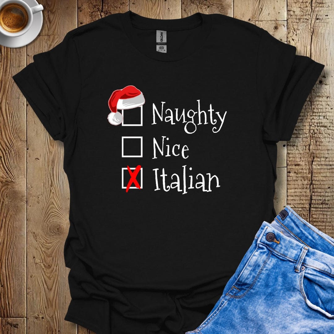 Funny Naughty Nice Italian Christmas T-Shirt