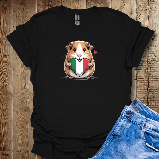 Guinea Pig with Italian Heart Flag T-shirt