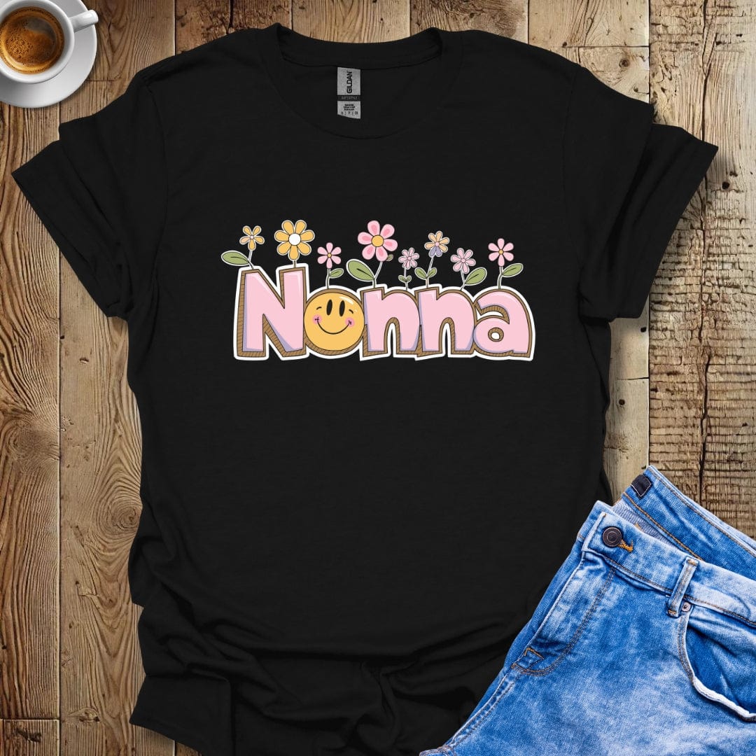 Nonna Flowers Smiley Face T-shirt